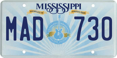 MS license plate MAD730