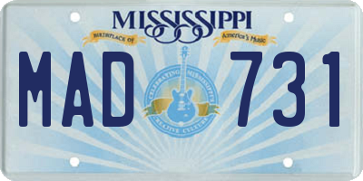 MS license plate MAD731