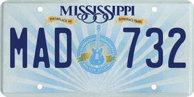 MS license plate MAD732