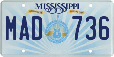 MS license plate MAD736