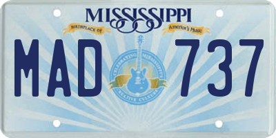 MS license plate MAD737