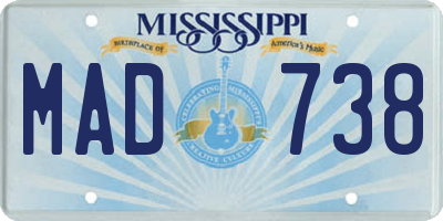 MS license plate MAD738