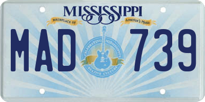 MS license plate MAD739