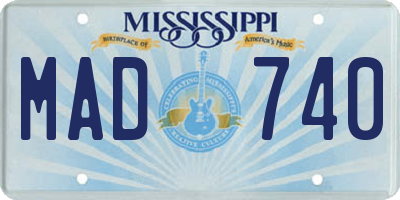MS license plate MAD740