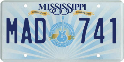 MS license plate MAD741
