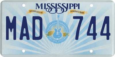 MS license plate MAD744