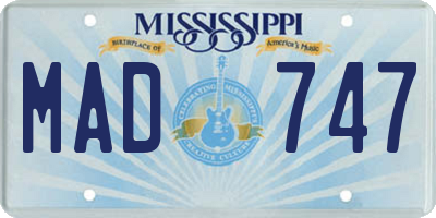 MS license plate MAD747