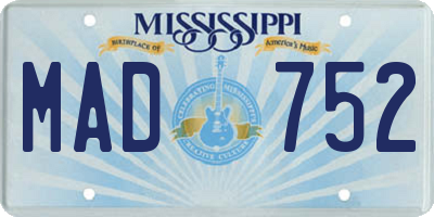 MS license plate MAD752
