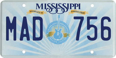 MS license plate MAD756