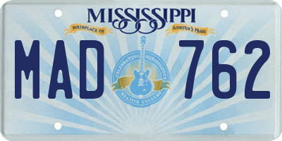MS license plate MAD762