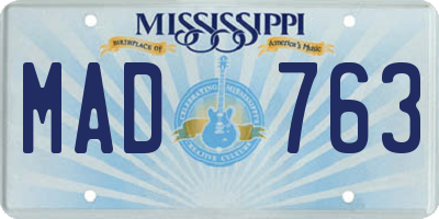 MS license plate MAD763
