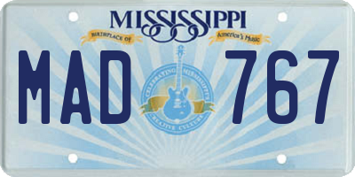 MS license plate MAD767