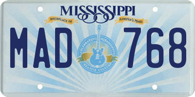 MS license plate MAD768