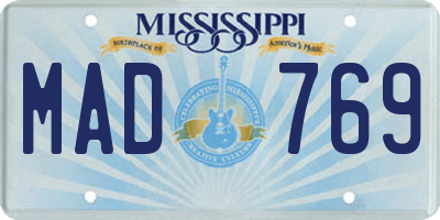 MS license plate MAD769