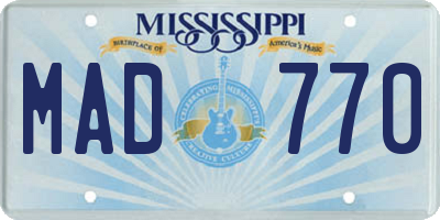 MS license plate MAD770