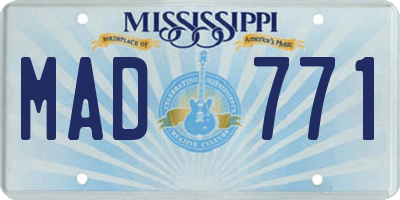 MS license plate MAD771