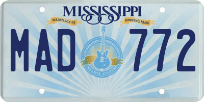 MS license plate MAD772