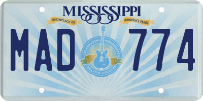 MS license plate MAD774