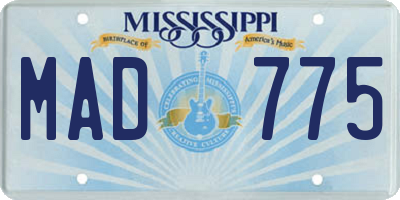 MS license plate MAD775