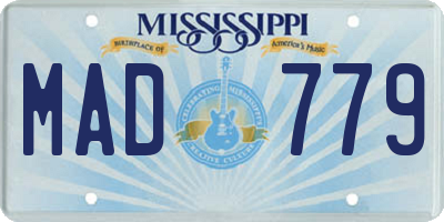MS license plate MAD779