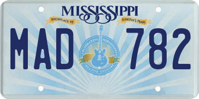 MS license plate MAD782