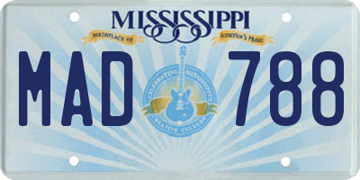 MS license plate MAD788