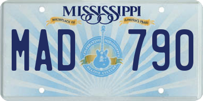 MS license plate MAD790