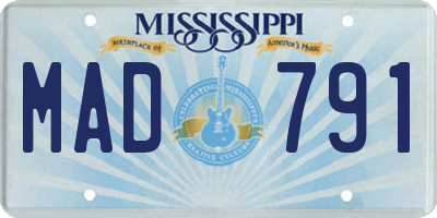 MS license plate MAD791