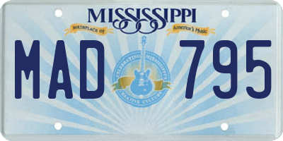 MS license plate MAD795
