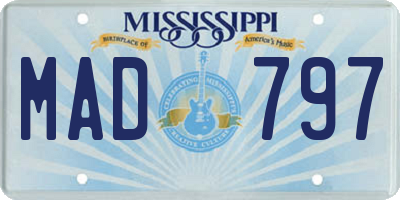 MS license plate MAD797