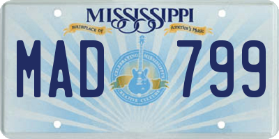 MS license plate MAD799