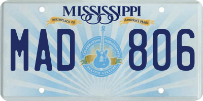 MS license plate MAD806