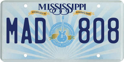 MS license plate MAD808