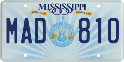 MS license plate MAD810