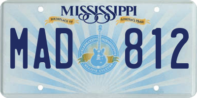 MS license plate MAD812
