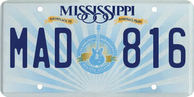 MS license plate MAD816