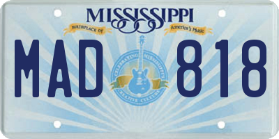 MS license plate MAD818