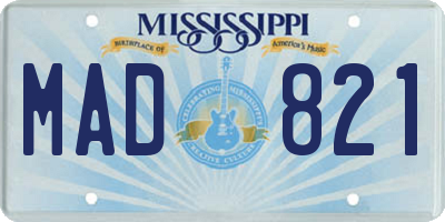 MS license plate MAD821