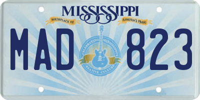 MS license plate MAD823