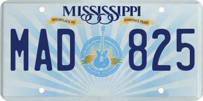 MS license plate MAD825