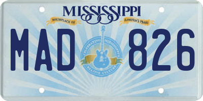 MS license plate MAD826