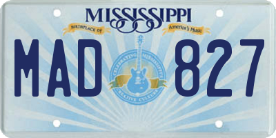 MS license plate MAD827