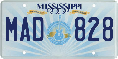 MS license plate MAD828