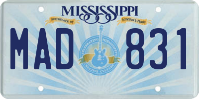MS license plate MAD831