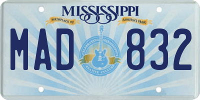 MS license plate MAD832