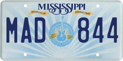 MS license plate MAD844