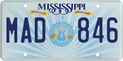 MS license plate MAD846