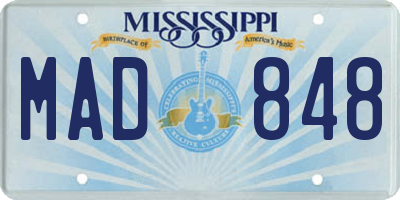 MS license plate MAD848