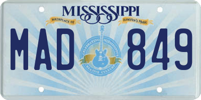 MS license plate MAD849