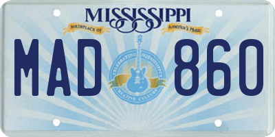 MS license plate MAD860